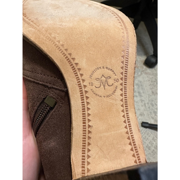 Women’s Johnston and Murphy Ankle Suede Leather Brown Booties Size 7 M - Picture 5 of 6
